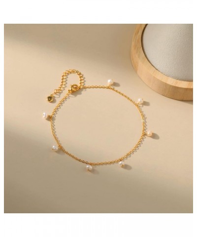 Anklets for Women Gold Foot Chain 18K Gold Filled Boho Beach Dainty Simple Minimalist Ankle Jewelry Pearl $8.54 Anklets