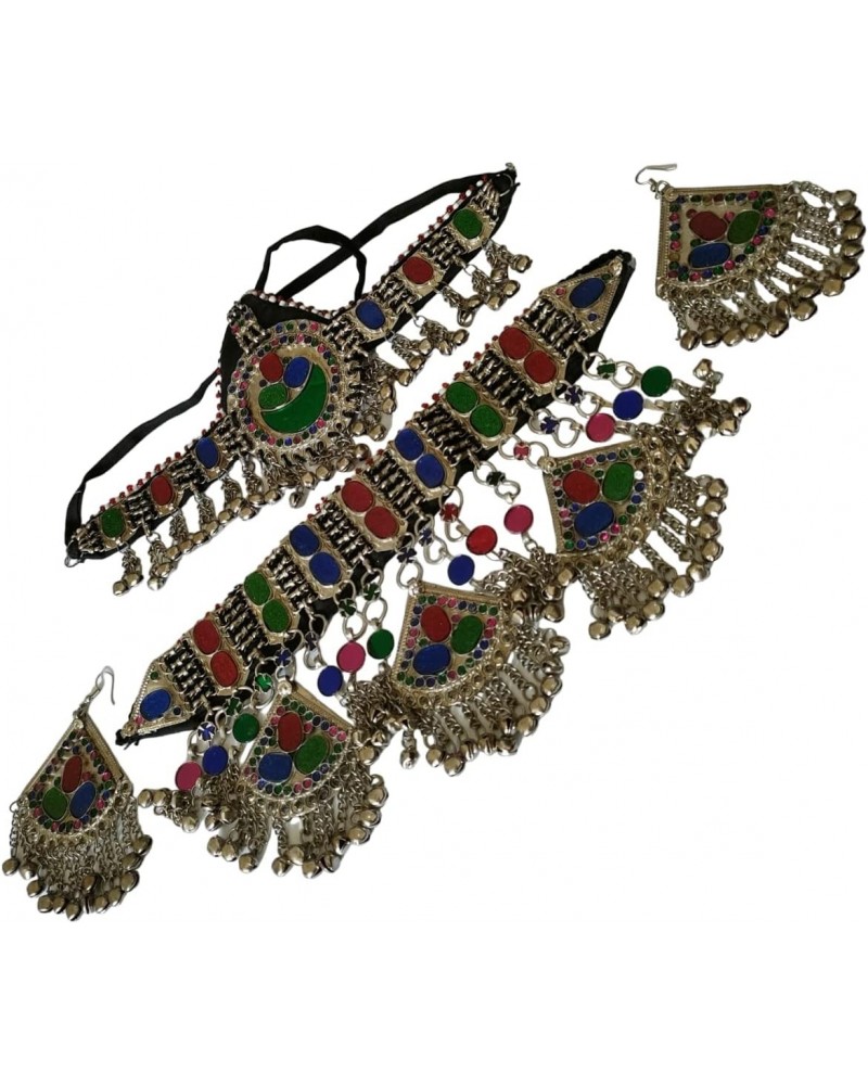 Afghan handmade beautiful jewelry set Earring choker and matha patt i headpiece $26.55 Jewelry Sets