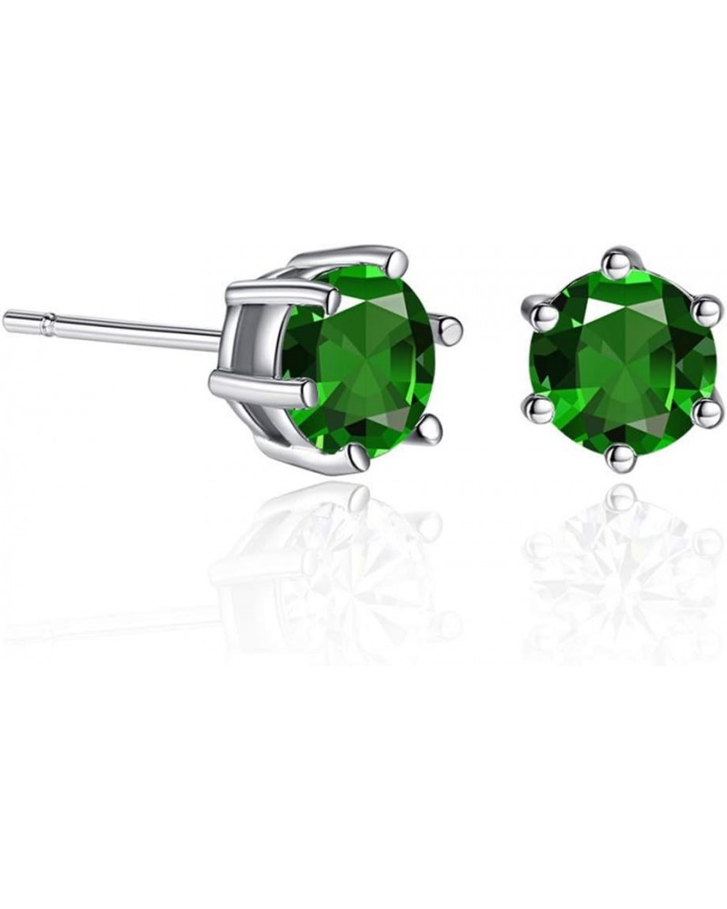 Princess Austrian Gemstone Stud Earrings for Women ladies Girls Kids 6mm Gemstone Earring Jewelry Gifts 1 $4.55 Earrings