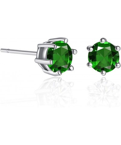 Princess Austrian Gemstone Stud Earrings for Women ladies Girls Kids 6mm Gemstone Earring Jewelry Gifts 1 $4.55 Earrings