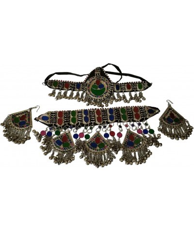 Afghan handmade beautiful jewelry set Earring choker and matha patt i headpiece $26.55 Jewelry Sets