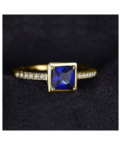 Square Cut 1ct Created Sapphire Simulated Emerald Solitaire Rings for Her, 14K White Yellow Rose Gold 925 Sterling Silver Pro...