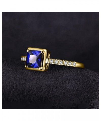 Square Cut 1ct Created Sapphire Simulated Emerald Solitaire Rings for Her, 14K White Yellow Rose Gold 925 Sterling Silver Pro...