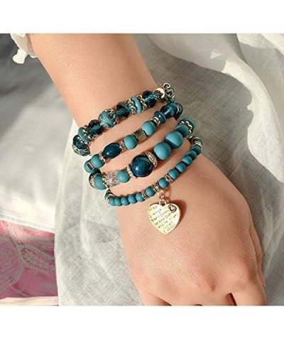 Stackable Bracelets for Women Multilayer Beaded Bracelets Stretch Bangles Bohemian Style Multicolor Tassel Strand Bracelets S...