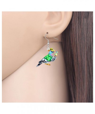 Acrylic Colorful Pigeon Earrings Dangle Fashion Animal Birds Jewelry for Women Teen Girls Charms Pigeons Gift Hawaii $7.01 Ea...