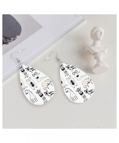 Earrings Anchor Leather Earring Teardrop Dangle Lightweight Water Drop Dangle For Women Girl Adorable Animal $7.13 Earrings