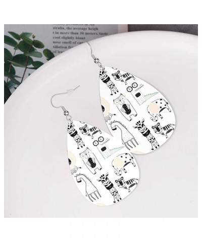 Earrings Anchor Leather Earring Teardrop Dangle Lightweight Water Drop Dangle For Women Girl Adorable Animal $7.13 Earrings