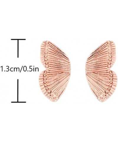 Dainty Butterfly Earrings for Women,14K Gold Plated Butterfly Wing Stud Earrings Silver Rose Gold Tiny Butterfly Wing Stud Ea...