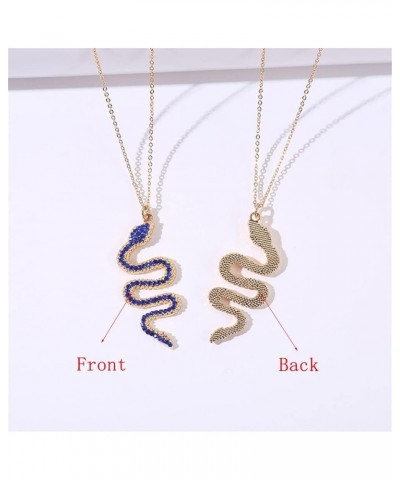 Snake Necklace for Women Men Colorful Zirconia Rhinestone Cobra Snake Animal Pendant Necklace Girls Cool Snake Jewelry Red $8...