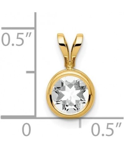 14K Yellow Gold 6mm Gemstone bezel Pendant for Women (L- 12 mm, W- 7 mm) Cubic Zirconia $55.20 Pendants