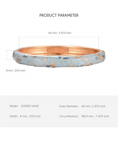 Women's Bangle Bracelet Golded Alloy Hinged Flower Enameled Cloisonne Jewelry with Gift Box 55B01 B30-Blue $17.34 Bracelets