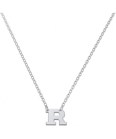 10K White Gold Initial Letter Necklace by JEWLR 18.0 Inches R $55.68 Necklaces