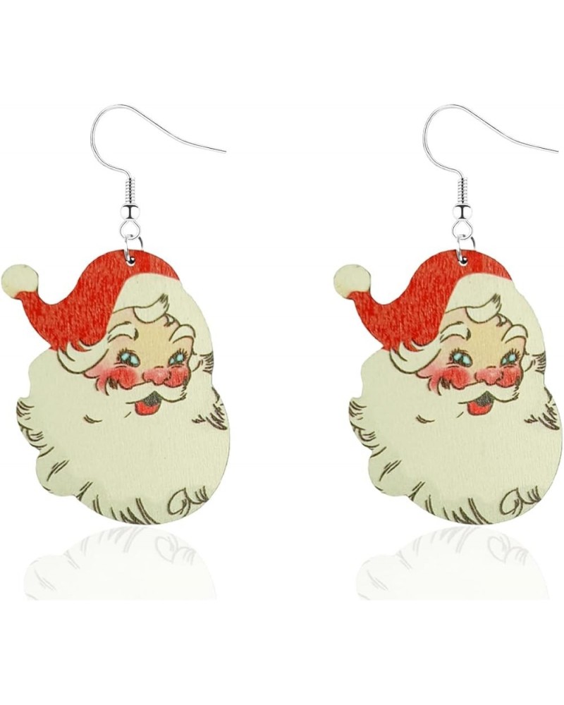 Christmas Earrings for Women Wooden Christmas Hat Earrings Cute Claus Earrings Christmas New Year Jewelry Gift A $6.35 Earrings