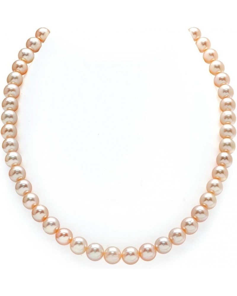 14K Gold 7-8mm AAA Quality Peach Freshwater Cultured Pearl Necklace for Women 24.0 Inches White Gold $77.04 Necklaces