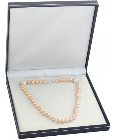 14K Gold 7-8mm AAA Quality Peach Freshwater Cultured Pearl Necklace for Women 24.0 Inches White Gold $77.04 Necklaces