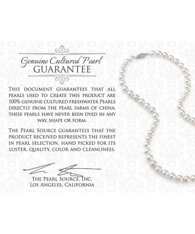 14K Gold 7-8mm AAA Quality Peach Freshwater Cultured Pearl Necklace for Women 24.0 Inches White Gold $77.04 Necklaces