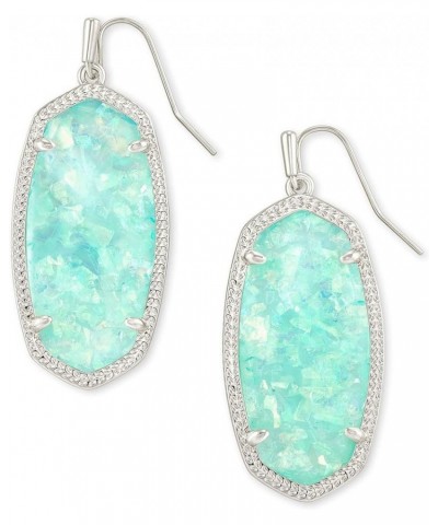 Elle Drop Earrings for Women Rhodium Iridescent Mint Illusion $33.75 Earrings