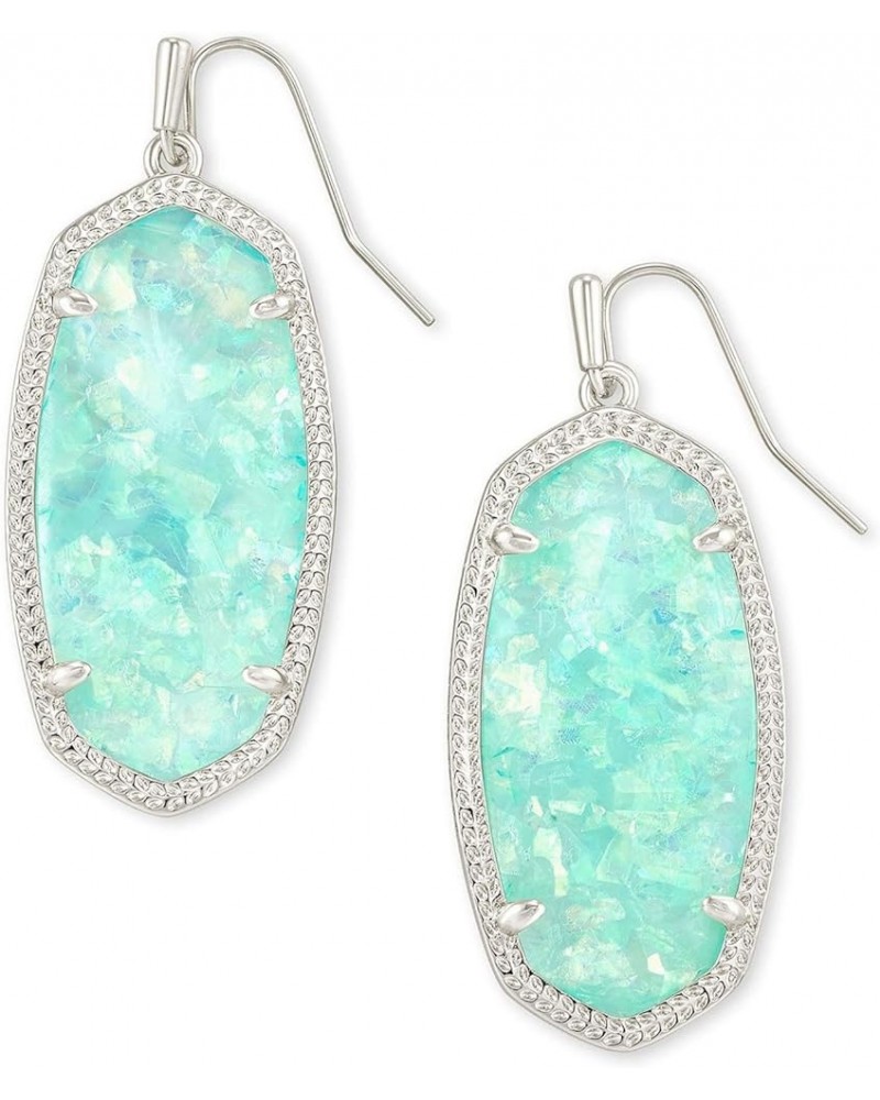 Elle Drop Earrings for Women Rhodium Iridescent Mint Illusion $33.75 Earrings