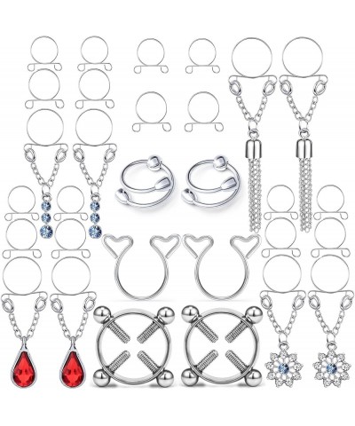 Fake Nipple Piercing/Fake Nipple Rings Silver Tone Color $9.17 Body Jewelry