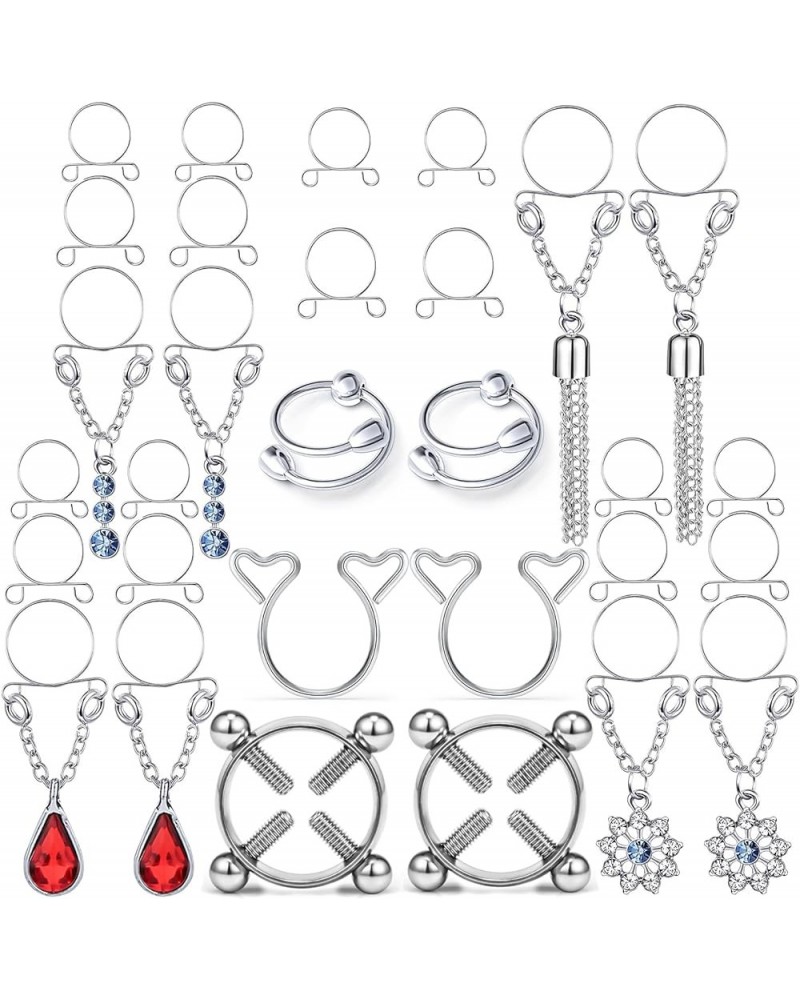 Fake Nipple Piercing/Fake Nipple Rings Silver Tone Color $9.17 Body Jewelry