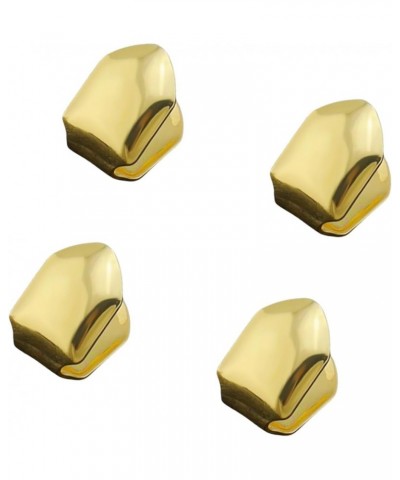 4 Pieces Gold Plated Gold Tooth Cap 18K Gold Plated Gold Finish Gold Tooth Caps Grillz Single Teeth Cap Hip Hop Tooth Caps Ac...