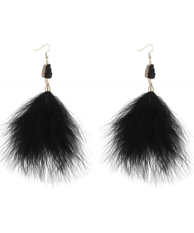 Essencedelight Feather Dangle Earrings Vintage Fringe Tassel Long Drop Earrings Hook Earrings for Women Girls Valentines Day ...