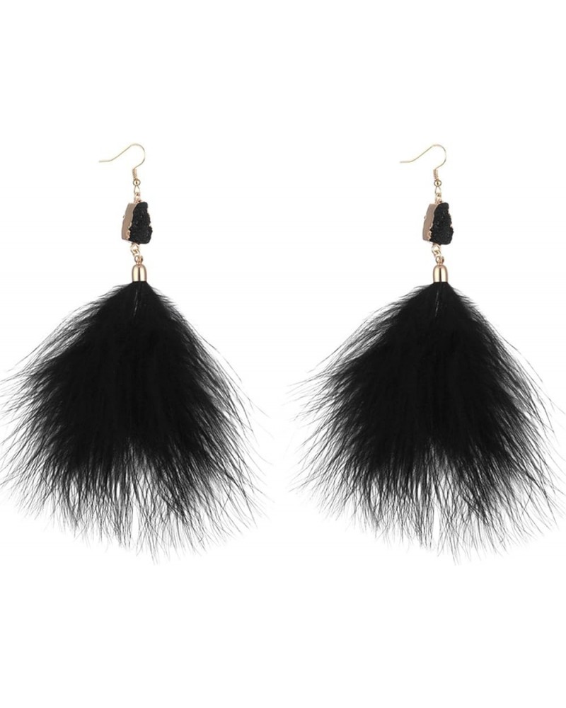 Essencedelight Feather Dangle Earrings Vintage Fringe Tassel Long Drop Earrings Hook Earrings for Women Girls Valentines Day ...