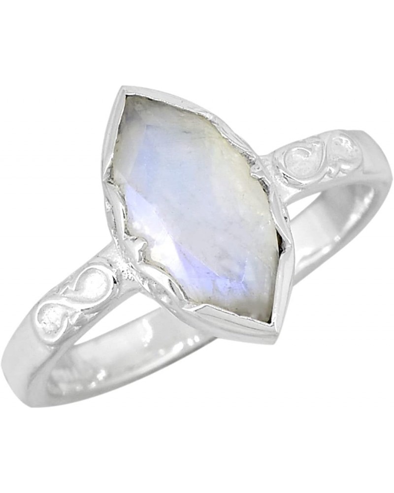 6x12 MM Moonstone Dainty Ring .925 Sterling Silver Gemstone Jewelry $10.50 Rings