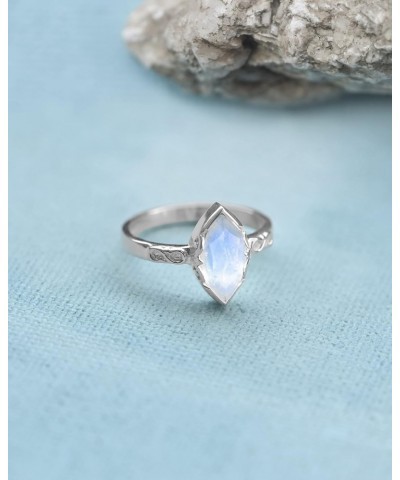 6x12 MM Moonstone Dainty Ring .925 Sterling Silver Gemstone Jewelry $10.50 Rings