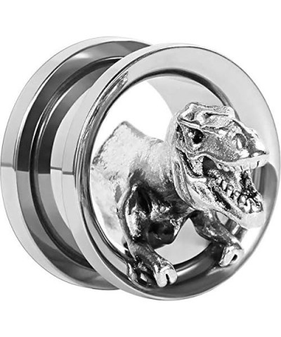 Ear Plugs Silver Screw Fit Tunnels Gauges Dinosaur Skull Stretchers Expander 2pcs style 1 0g(8mm) $10.06 Others