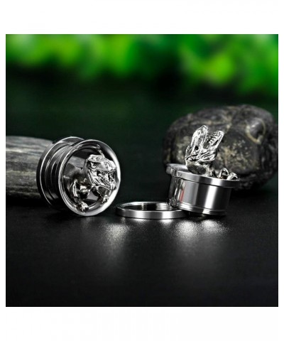 Ear Plugs Silver Screw Fit Tunnels Gauges Dinosaur Skull Stretchers Expander 2pcs style 1 0g(8mm) $10.06 Others