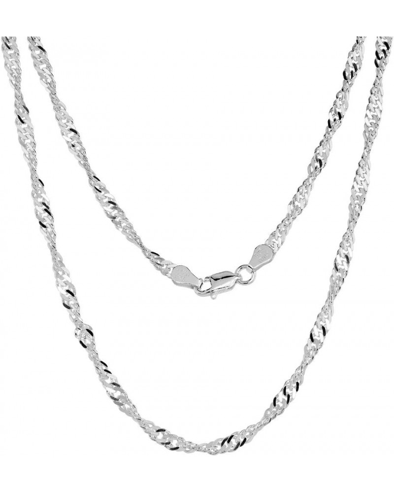 1.7-3.3mm Sterling Silver Singapore Chain Necklace Nickel Free Italy sizes 7-30 inch 18.0 Inches 3.5mm Singapore Chain $13.59...