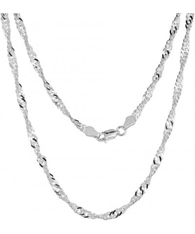 1.7-3.3mm Sterling Silver Singapore Chain Necklace Nickel Free Italy sizes 7-30 inch 18.0 Inches 3.5mm Singapore Chain $13.59...