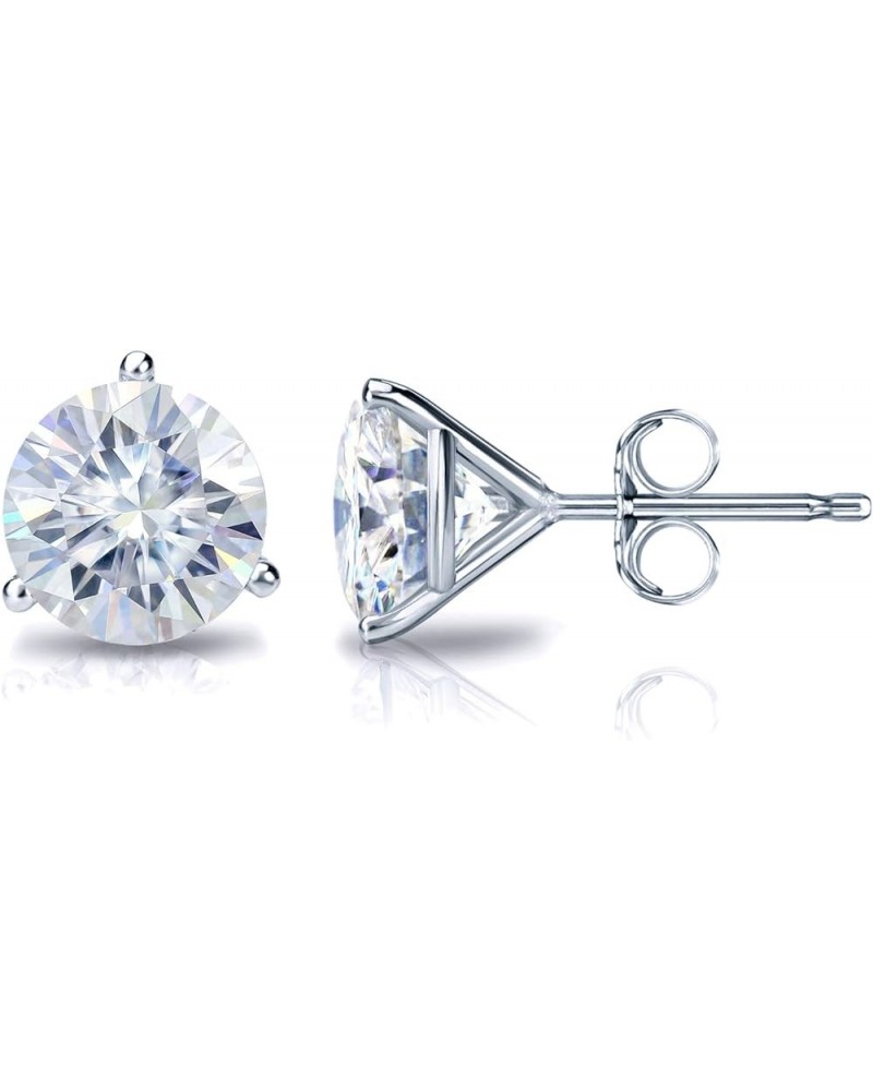 18k Gold Round Moissanite Stud Earrings (1 to 7ct TGW, H-I) 3-Prong Martini Set, Push-Back White Gold 1.5 carats $606.06 Earr...