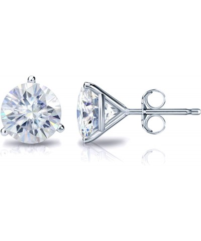 18k Gold Round Moissanite Stud Earrings (1 to 7ct TGW, H-I) 3-Prong Martini Set, Push-Back White Gold 1.5 carats $606.06 Earr...