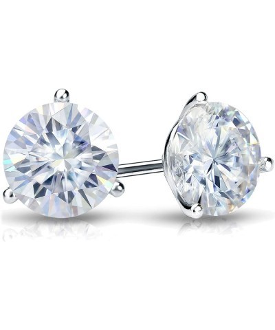 18k Gold Round Moissanite Stud Earrings (1 to 7ct TGW, H-I) 3-Prong Martini Set, Push-Back White Gold 1.5 carats $606.06 Earr...