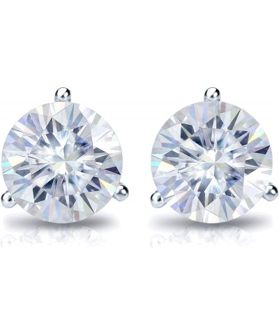 18k Gold Round Moissanite Stud Earrings (1 to 7ct TGW, H-I) 3-Prong Martini Set, Push-Back White Gold 1.5 carats $606.06 Earr...