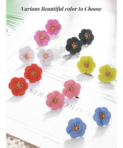 7 Pairs Boho Flower Stud Earrings for Women Girls, Flower Shaped Daisy Earrings with Gold Bud Sweet Style $7.13 Earrings