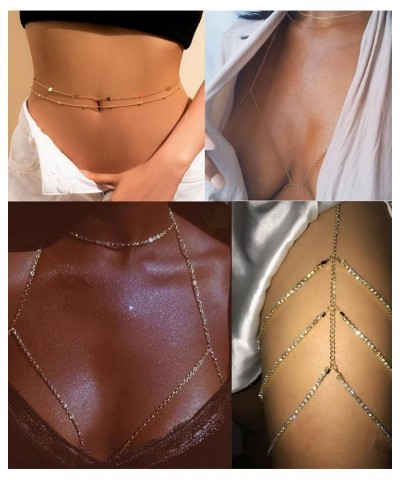 6-8Pcs Sexy Belly Waist Chain Bikini Body Chain Summer Beach Body Jewelry Set for Women Gold Tone D:6pcs, Gold Tone $11.20 Bo...