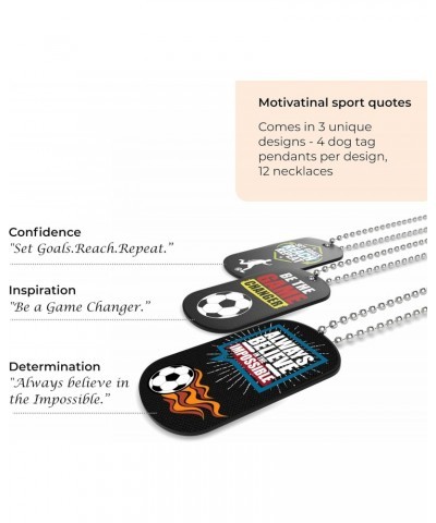 Soccer Dogtag Necklaces | Motivational Be The Game Changer | 12 Pack | Encouraging Gift for Students, Teams, Players, and Emp...