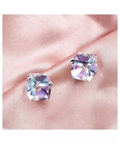 Cube Austrian Crystal Drop Stud Earrings for Women Fashion S925 Sterling Silver Hypoallergenic Jewelry Vitrail Light $12.75 E...