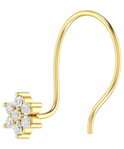 0.04 Carat 7-Stone Cluster Diamond Nose Pin Stud in 14K Gold (SI1-SI2 Clarity) Yellow Gold $40.85 Body Jewelry