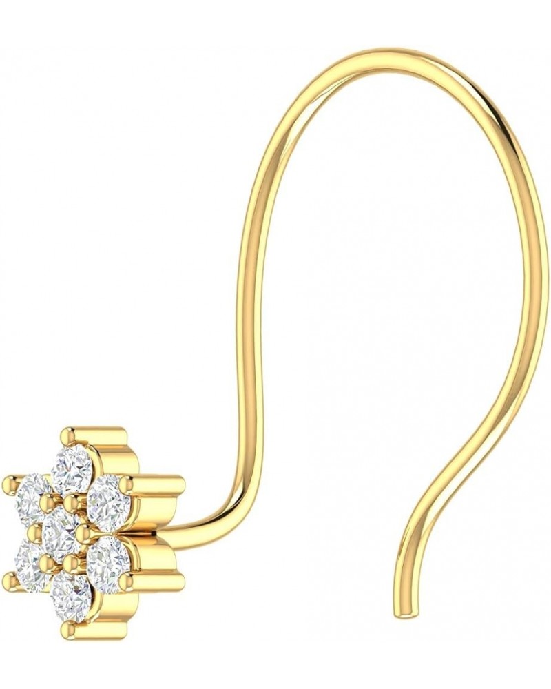 0.04 Carat 7-Stone Cluster Diamond Nose Pin Stud in 14K Gold (SI1-SI2 Clarity) Yellow Gold $40.85 Body Jewelry