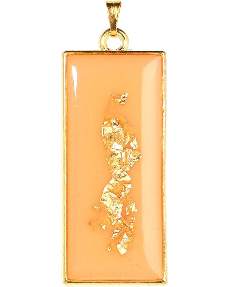 Handmade Resin Pendant Necklace with a Gold-Plated Chain! 20 inch Rectangle White $17.85 Necklaces