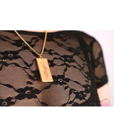 Handmade Resin Pendant Necklace with a Gold-Plated Chain! 20 inch Rectangle White $17.85 Necklaces