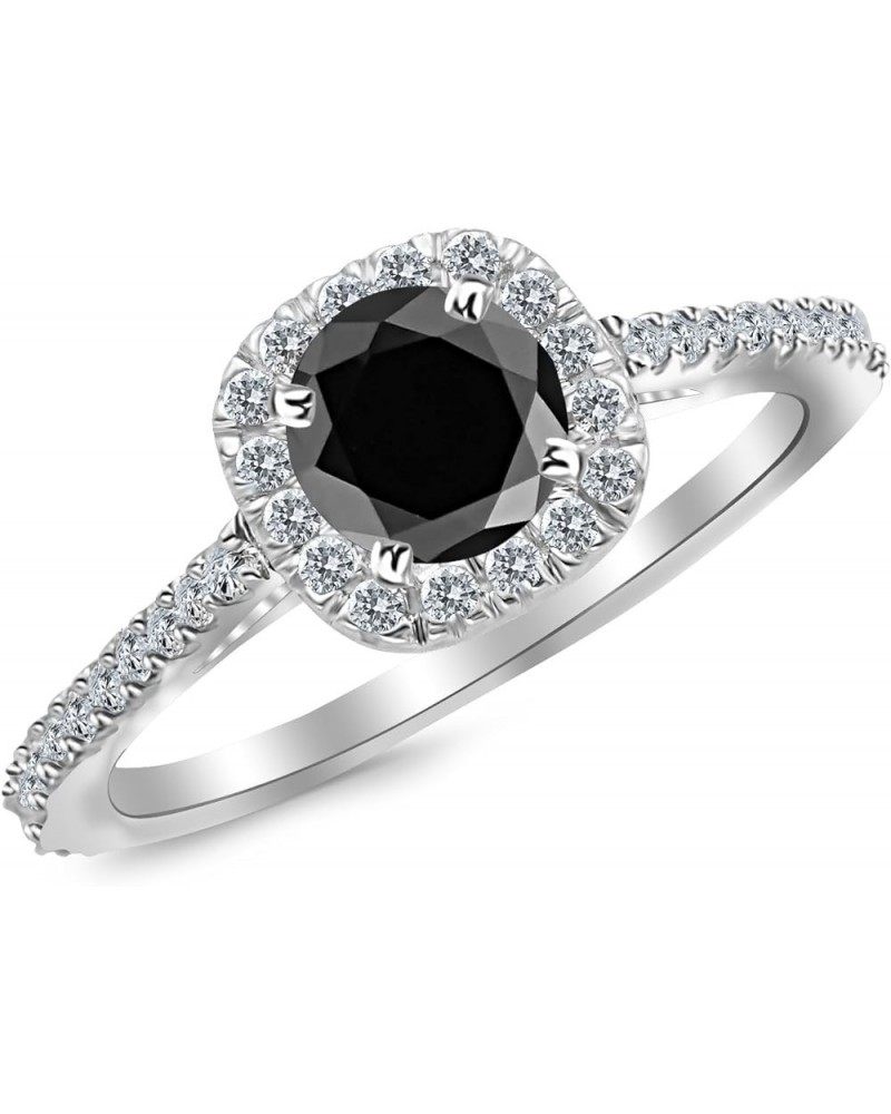 Gorgeous Classic Cushion Halo Style Diamond Engagement Ring with a 3 Carat Black Diamond Heirloom Quality Center 5.5 Platinum...