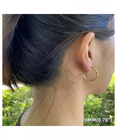 Gold Hoop Earrings for Women,18k Plated Gold Lightweight Thin Hoop Earrings 20mm/30mm/40mm Gold $7.50 Earrings