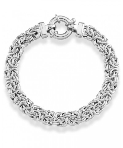 Italian 925 Sterling Silver 9mm Classic Byzantine Bracelet for Women, Handmade in Italy Length 7.5 Inches (average size) $31....