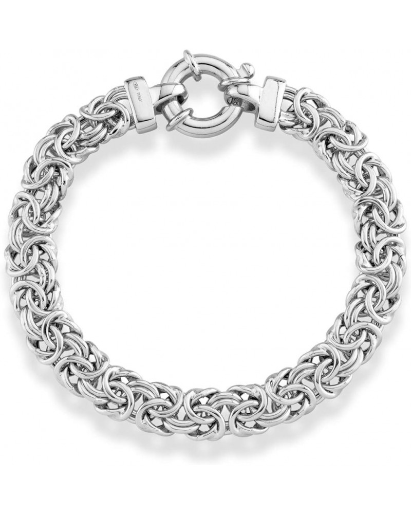 Italian 925 Sterling Silver 9mm Classic Byzantine Bracelet for Women, Handmade in Italy Length 7.5 Inches (average size) $31....