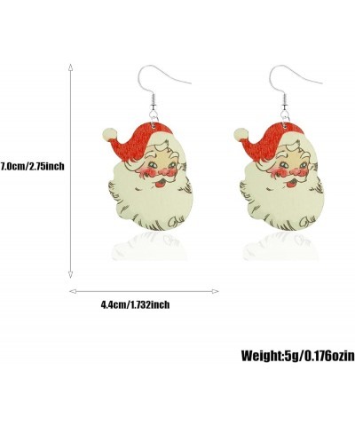 Christmas Earrings for Women Wooden Christmas Hat Earrings Cute Claus Earrings Christmas New Year Jewelry Gift A $6.35 Earrings